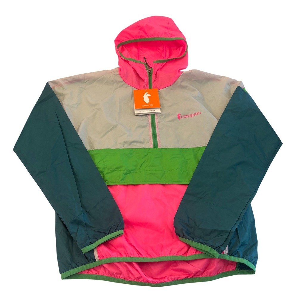 NEW Cotopaxi Teca Windbreaker Womens XS Pink Green Half-Zip‎ Packable Anorak